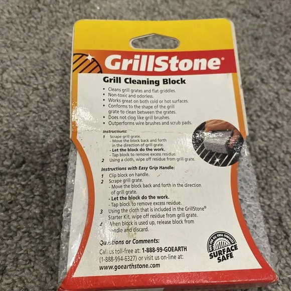 GrillStone Grill Cleaning Block Chemical Free Non-toxic Surface Safe 2004 New - Picture 5 of 7
